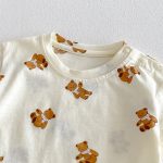 【66-90cm】二点セット サロペット＆シャツ デニム クマ柄 セットアップ - 画像 (10)