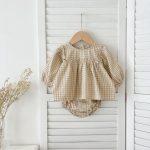 【66-90cm】ブラウス&ブルマ パフスリーブ チェック ディリー おしゃれ ベビー服 - 画像 (4)