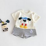 【73-120cm】ＴシャツORボーダー柄 パンツ 可愛い ドッグロゴ 人気 - 画像 (3)