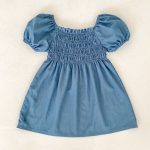 【66-130cm】ロンパース/ワンピース パフスリーブ ブルー 姉妹服 - 画像 (16)