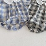 【66-90cm】ロンパース&帽子 チェック ルーズ 肌に優しい ベビー服 - 画像 (13)