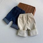 【73-100cm】パンツ ベーシック コーデュロイ カジュアル 履きやすい ボトムス - 画像 (4)
