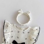 【66-90cm】ロンパース ブラック蝶結び フリル おしゃれ ベビー服 - 画像 (9)