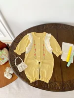 【66-100cm】オールインワン 花柄 刺繍 おしゃれ ベビー服 - 画像 (7)