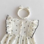 【66-90cm】ロンパース ブラック蝶結び フリル おしゃれ ベビー服 - 画像 (10)