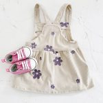 【73-110cm】サロペットワンピース パープル 花柄 刺しゅう おしゃれ 女の子 - 画像 (8)