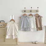 【73-100cm】ベビー セットアップ 無地 シンプル カジュアル - 画像 (4)
