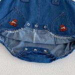 【66-90cm】二点セット サロペット＆シャツ デニム クマ柄 セットアップ - 画像 (9)