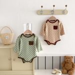 【66-90cm】ロンパース ポケット付き ドット柄 肌に優しい ベビー服 - 画像 (8)