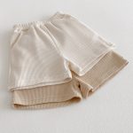 【73-110cm】二点セット レイヤード ワッフル クマ セットアップ - 画像 (18)