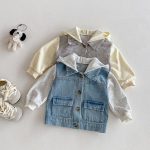 【80-130cm】アウター デニム 帽子付き カジュアル 合わせやすい ジャケット - 画像 (8)