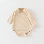 【66-90cm】ロンパース 無地 リブ シンプル 着心地良い ベビー服 - 画像 (4)