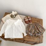 【66-100cm】二点セット ホワイト ブラウス&花柄 ブルマ セットアップ - 画像 (4)
