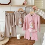 【90-150cm】女の子 セットアップ ウサギ柄 カジュアル - 画像 (3)
