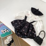 【66-100cm】ベビー シャツ/ロンパース おしゃれ リボン付き - 画像 (4)