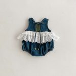 【66-90cm】ベビー 女の子 ノースリーブ ロンパース レース - 画像 (4)