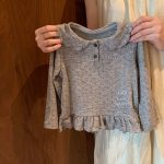 【80-120cm】女の子 トップス 丸襟 ドット柄 肌触り良い - 画像 (3)