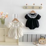 【66-90cm】ベビー 女の子 半袖 ロンパース レース ガーリー - 画像 (4)