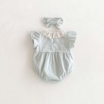 【66-90cm】ベビー 半袖 ロンパース スウィートフリルデザイン - 画像 (5)