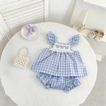 【66-90cm】ベビー 女の子 おしゃれ チェック柄 セットアップ - 画像 (3)