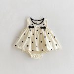 【66-90cm】ベビー 女の子 ロンパース ノースリーブ リボン付き - 画像 (3)