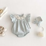 【66-90cm】ベビー 半袖 ロンパース スウィートフリルデザイン - 画像 (2)