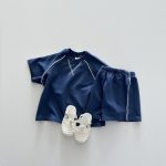 【80-130cm】ベビー キッズ 半袖 セットアップ 無地 シンプル - 画像 (5)