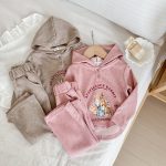 【90-150cm】女の子 セットアップ ウサギ柄 カジュアル