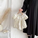 【66-90cm】ベビー 女の子 半袖 ロンパース レース ガーリー - 画像 (6)