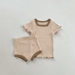 【66-90cm】ベビー 女の子 セットアップ 無地 シンプル - 画像 (5)