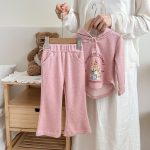 【90-150cm】女の子 セットアップ ウサギ柄 カジュアル - 画像 (6)