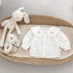 【66-100cm】ベビー シャツ/ロンパース おしゃれ リボン付き - 画像 (6)