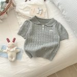 【90-140cm】女の子 半袖Tシャツ ニット 無地 ナチュラル - 画像 (8)