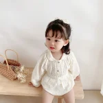 【66-100cm】セットアップ 丸襟 刺繍 可愛い ベビー服 - 画像 (4)