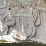 【65-90cm】ロンパース スクエア襟 可愛い 肌触り良い ベビー服 - 画像 (5)