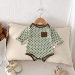 【66-90cm】ロンパース ポケット付き ドット柄 肌に優しい ベビー服 - 画像 (11)