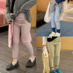 【80-130cm】レギンス フラワリブ シンプル 履きやすい 女の子 ボトムス