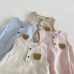 【66-90cm】ベビー ロンパース ノースリーブ 熊柄 - 画像 (4)
