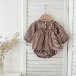 【66-90cm】ブラウス&ブルマ パフスリーブ チェック ディリー おしゃれ ベビー服 - 画像 (13)
