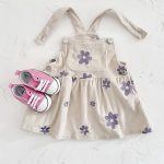 【73-110cm】サロペットワンピース パープル 花柄 刺しゅう おしゃれ 女の子 - 画像 (5)
