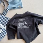 【80-130cm】Tシャツ 長袖 英字柄 ルーズ 定番 トップス - 画像 (8)