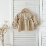 【66-90cm】ブラウス&ブルマ パフスリーブ チェック ディリー おしゃれ ベビー服 - 画像 (8)