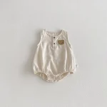【66-90cm】ベビー ロンパース ノースリーブ 熊柄 - 画像 (12)