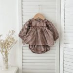【66-90cm】ブラウス&ブルマ パフスリーブ チェック ディリー おしゃれ ベビー服 - 画像 (5)