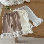 【73-110cm】パンツ レース裾 履きやすい おしゃれ 女の子 ボトムス - 画像 (2)