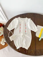 【66-100cm】オールインワン 花柄 刺繍 おしゃれ ベビー服 - 画像 (6)