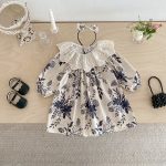 【66-130cm】ロンパース/ワンピース フリル襟 フラワー 姉妹服 - 画像 (12)