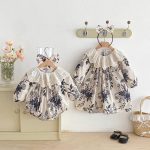 【66-130cm】ロンパース/ワンピース フリル襟 フラワー 姉妹服 - 画像 (3)