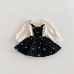 【73-100cm】ワンピース クマ柄 ブラック おしゃれ 女の子 定番 - 画像 (9)