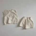 【73-100cm】ベビー クールネックリネン セットアップ - 画像 (4)